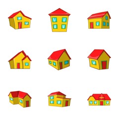 Housing icons set. Cartoon illustration of 9 housing vector icons for web