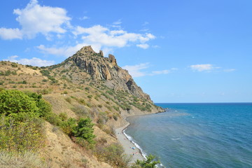 Fototapeta na wymiar View of the coast in Karadag National nature reserve