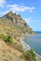 View of the coast in Karadag National nature reserve