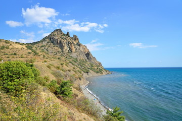 Fototapeta na wymiar View of the coast in Karadag National nature reserve