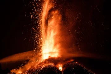 Crédence de cuisine en verre imprimé Volcan Volcano Etna Eruption
