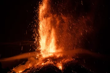 Tableaux sur verre Volcan Éruption du volcan Etna