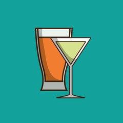 Coktail bar drink icon vector illustration graphic design