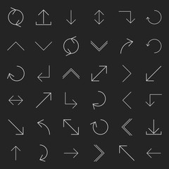 Set of linear arrow, vector illustration.