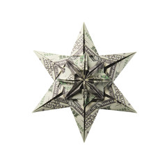 Fototapeta premium Money Origami snowflake