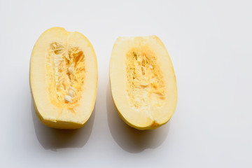 Spaghetti squash cut in half