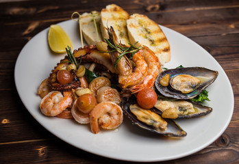 large plate of seafood