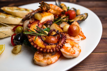 large plate of seafood