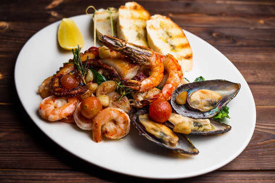 large plate of seafood