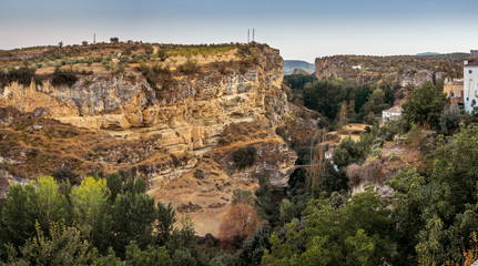 Fototapeta na wymiar View of the gorge at Alhama de Granada, Spain