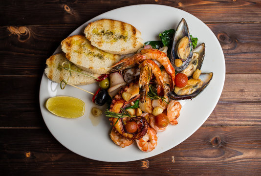 large plate of seafood