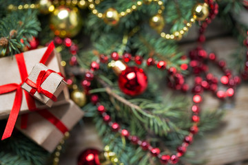 Christmas background with decorations