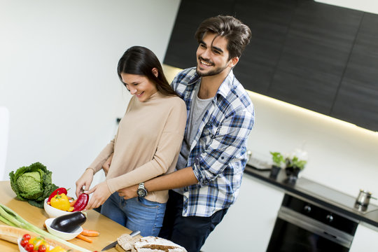 Young couple in the kitchen