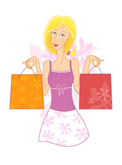 girl with shopping bags