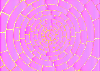 Fundo tijolos rosas em círculo