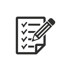 Clipboard pencil - vector icon.