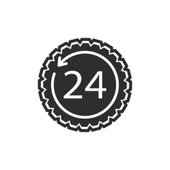 24 hour service - vector icon.