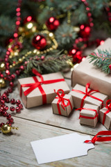 Christmas background with decorations