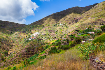 Fototapeta na wymiar Mountain road to Masca village in Teno Mountains, Tenerife, Canary Islands, Spain.