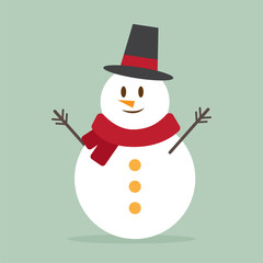 cute snowman. cartoon design. vector illustration