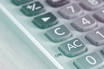 Business concept,calculator button close up shot.