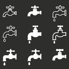 Faucet icon set.