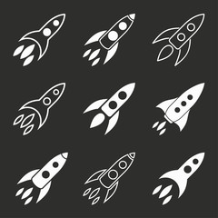 Rocket icon set.