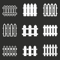 Fence icon set.