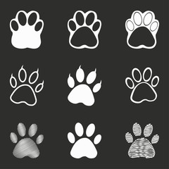 Paw icon set.