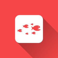 piranha icon. flat style