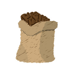 Coffee bag drink icon vector illustration graphic design