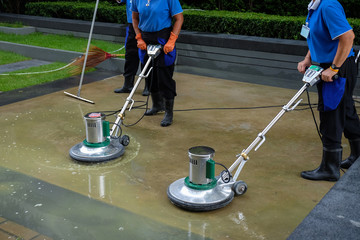 scrubber machine for cleaning and polishing floor
