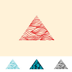 Japan Style Abstract Ocean Water Triangle Logo Design