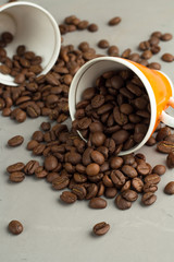 coffee beans in the coffee cup