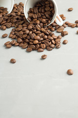 spilled coffee beans