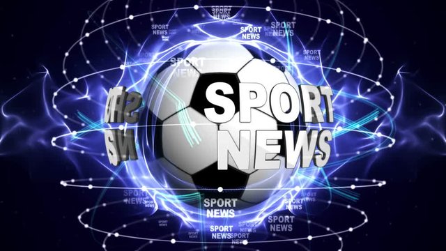 SPORT NEWS Text Animation and Sports Balls, Loop, 4k