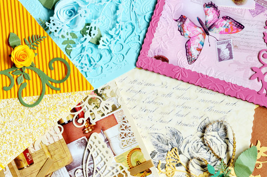 Pile of decorative paper cards, valentine, wedding