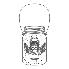 Mason jar icon. Christmas season decoration and celebration theme. Isolated design. Vector illustration