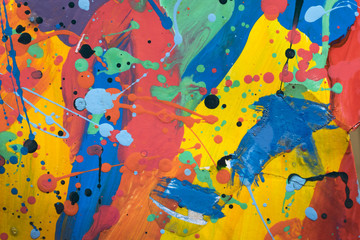 Close up of colorful simply abstract painting