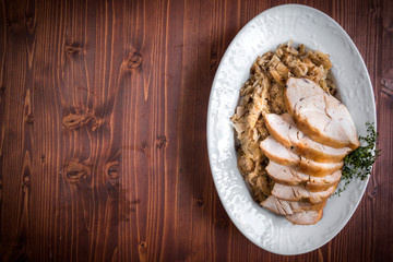 Turkey breasts and cabbage