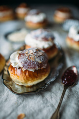semla is a traditional sweet roll made in various forms in the Nordic countries associated with Lent and especially Shrove Monday and Shrove Tuesday