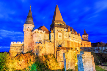 Fototapeta na wymiar Hunyad Castle / Corvin's Castle in Hunedoara, Romania.