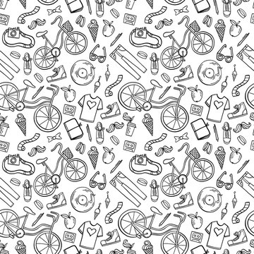 Hipster lifestyle pattern background