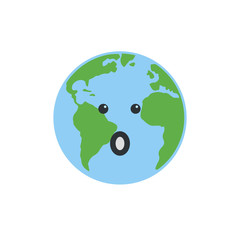 Earth globes isolated on white background