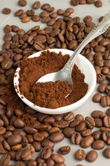 ground coffee in a cup