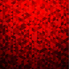 abstract background out of triangles with shades of red