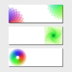 Set of business card (Decorated by colorful spirograph)