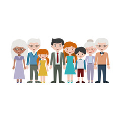 Grandparents parents and kids cartoons icon. Family relationship avatar and generation theme. Isolated design. Vector illustration