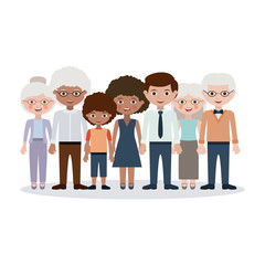 Grandparents parents and kids cartoons icon. Family relationship avatar and generation theme. Isolated design. Vector illustration