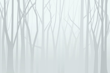 Foggy forest. Vector illustration